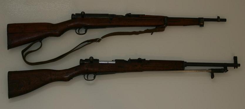 Two converted Type 38 Arisakas in 7.62x39mm