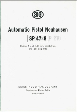 Automatic Pistol Neuhausen SP 47/8 Manual