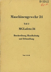 MG34 Lafette mount manual (German), 1943
