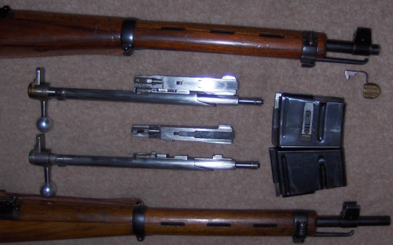 SK46 rifles, 7.5 Swiss top and 8mm Mauser below