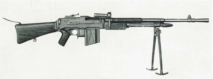 FN model D light machine gun with bipod