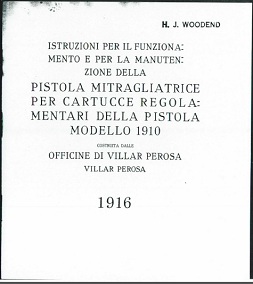 Istruzioni per il Funzionamento e per la Manutenzione della Pistola Mitragliatrice Villar Perosa (Italian, 1916)