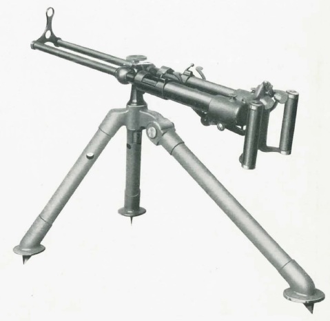 M1915 Villar Perosa on a simple tripod