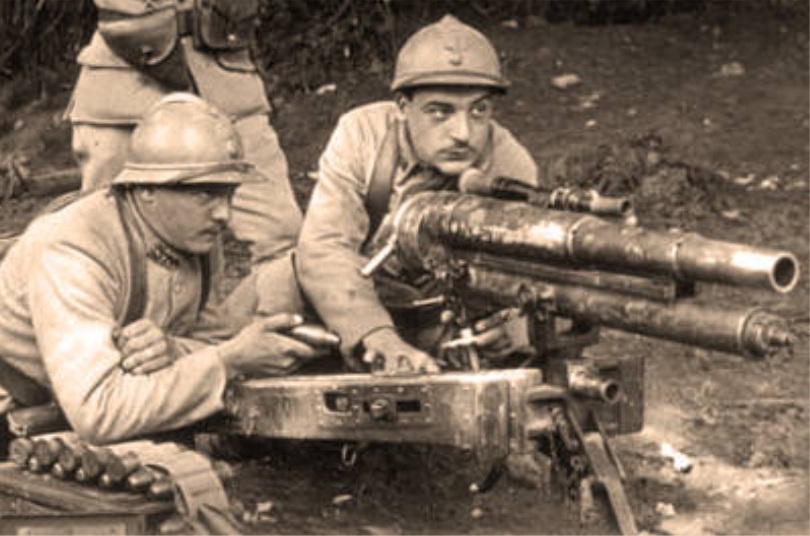 French troops with an M1916 37mm cannon