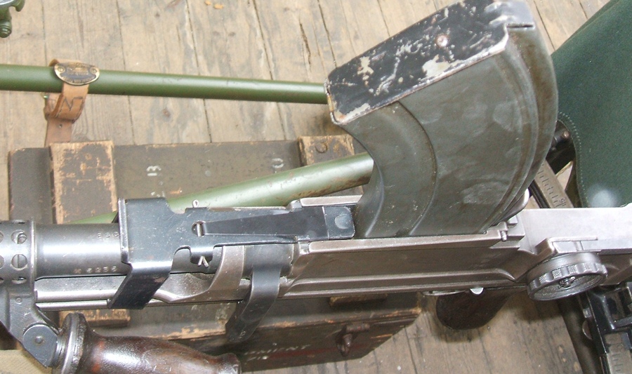 Bren with drum adapter and box magazine in place