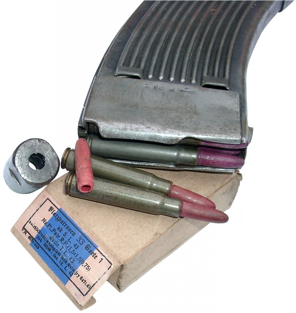 ZfG38 magazine and wooden-bullet ammunition