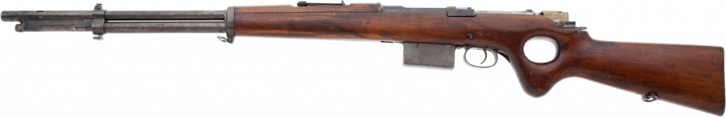 Snabb conversion of an 1893 Mauser rifle (left)