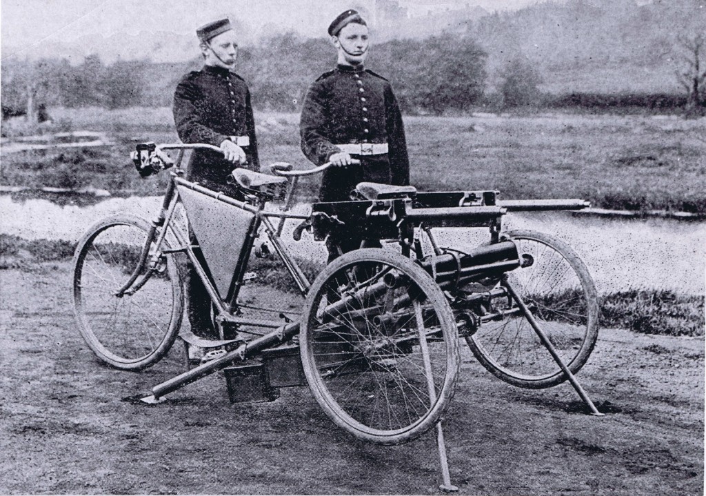 Maxim tricycle set up for firing