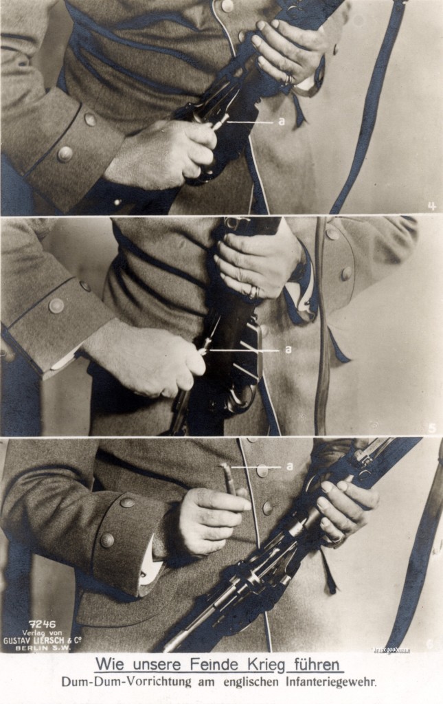 German propaganda postcard - 303 DumDum bullets