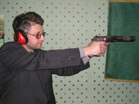 Author firing PB pistol