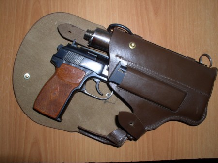 Russian PB silenced pistol in holster