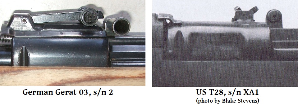 Comparison of T28 and Gerat 03 rifle receivers