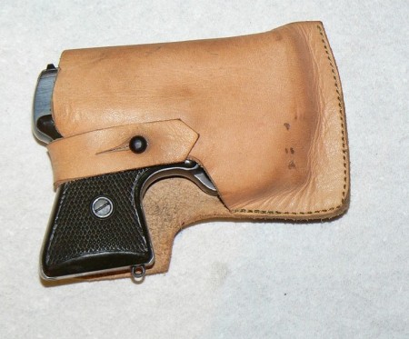 MSP pistols were issued with leather pocket-type holsters