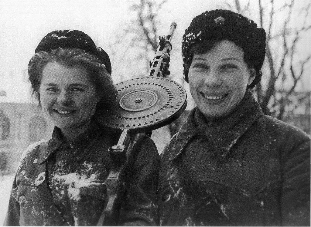 Women of the Red Army with a DP28 LMG