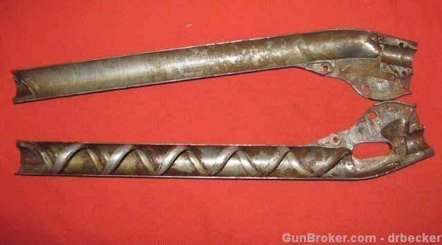 Evans repeating rifle receiver/magazine in two pieces