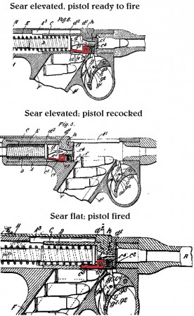 Maxim-Silverman 1896 pistol sear mechanism