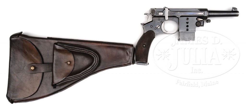 Bergmann No.5 pistol with shoulder stock
