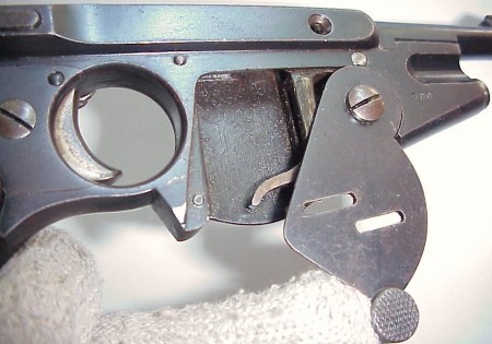 Bergmann No.2 with magazine cover plate open
