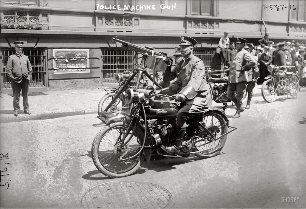 NYPD traffic motorcycle policeman  Indian cycle. May 18, 1918
