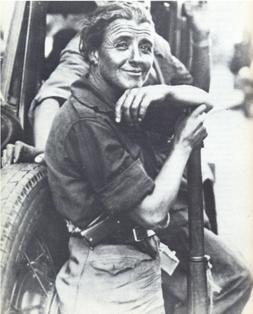 Spanish militiawoman with pistol