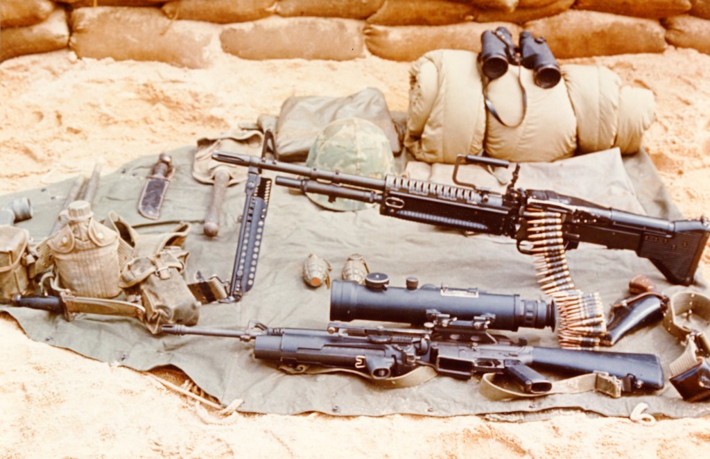 M60 and M16 (with starlgiht scope and grenade launcher)