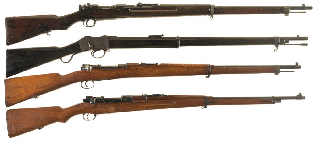 Milsurp rifles - note the unmodified Type 46 Siamese Mauser at the bottom