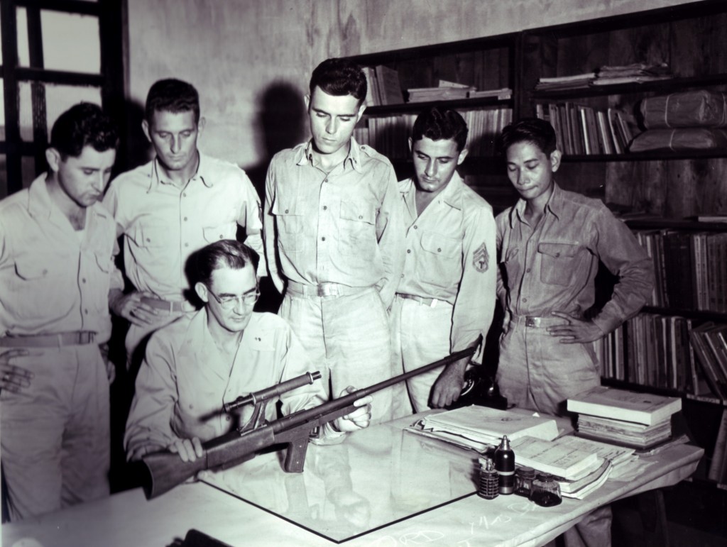 Model 45A being examined in the Manila Ordnance Technical office (October 1945)