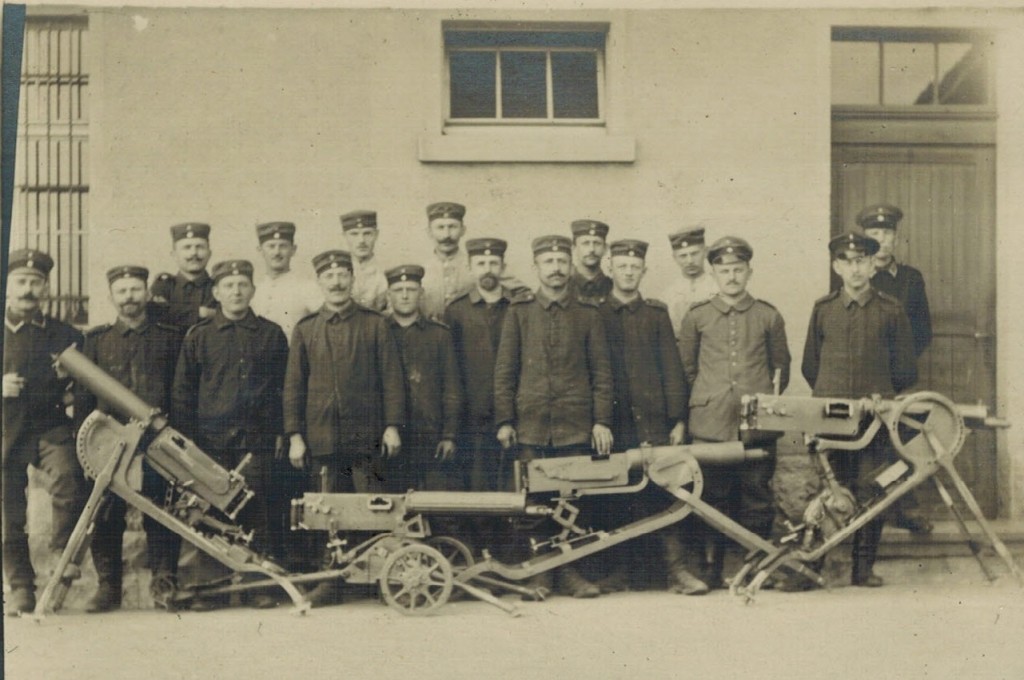 German troops posing with a variety of MG08 mounts