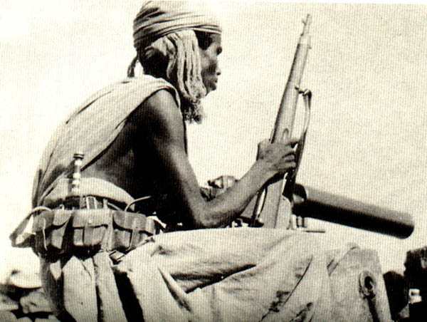 Somali tribesman in Italian military service, with an M95 carbine - November 1935 (photo from <a href=