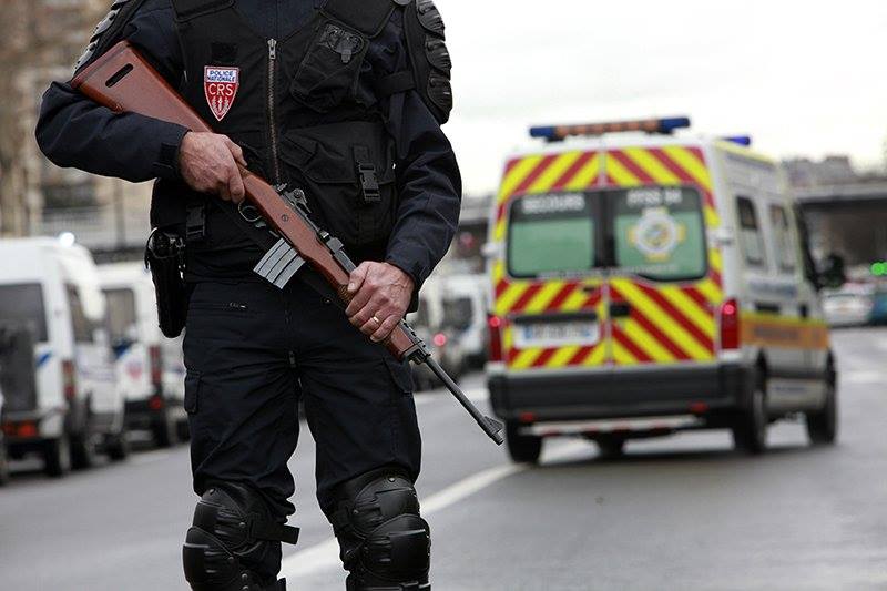 French police officer with a Mousqueton AMD (Mini-14)