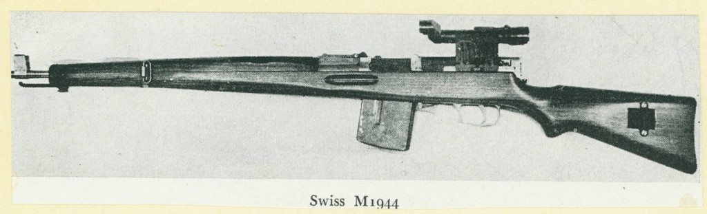The Swiss M1944 was a semiautomatic rifle based on the K31 bolt action. 