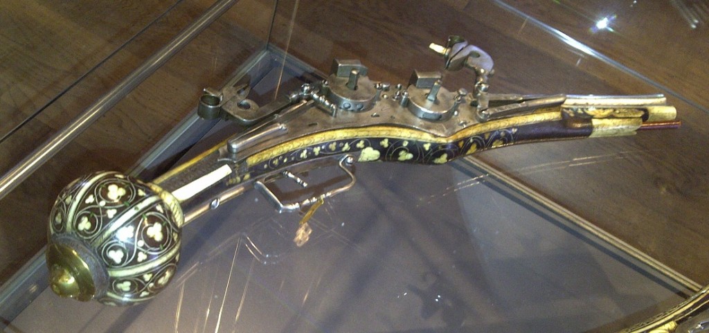 Double-barrel wheellock pistol