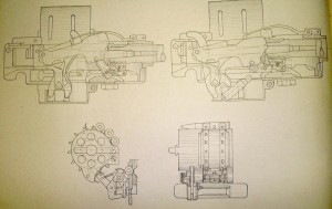 Belt-fed Madsen gun line drawing