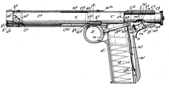Browning 1897 rotating barrel pistol