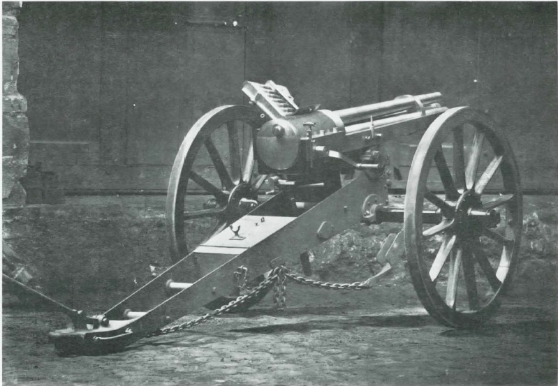 Hotchkiss revolving cannon on naval landing carriage