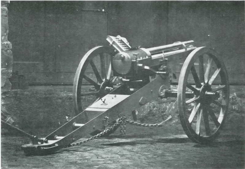 Hotchkiss revolving cannon on naval landing carriage Hotchkiss revolving cannon on naval landing carriage