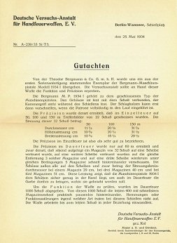 German testing reports on the Bergmann MP32 and MP34 (dated 1933 and 1934) German testing reports on the Bergmann MP32 and MP34 (dated 1933 and 1934)