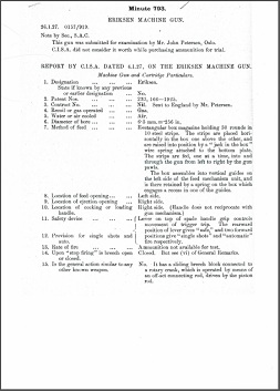 CISA Description of the Eriksen Machine Gun (English, 1927) CISA Description of the Eriksen Machine Gun (English, 1927)