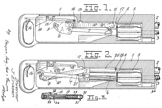 Eriksen machine gun operating mechanism