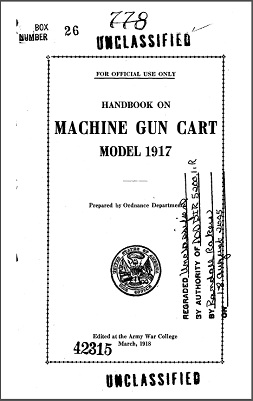 Handbook of the Model 1917 Machine Gun Cart (1918, English)