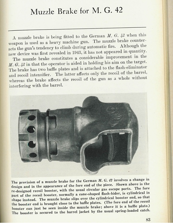 MG42 muzzle brake (from Tactical and Technical Trends, April 1945) MG42 muzzle brake (from Tactical and Technical Trends, April 1945)