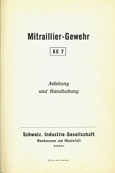 Mitraillier-Gewehr KE7 Anleitung und Handhabung (German)