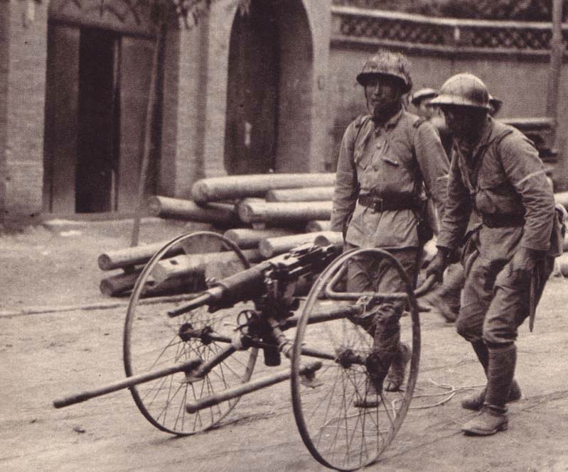 Japanese Type 3 HMG on a wheeled cart