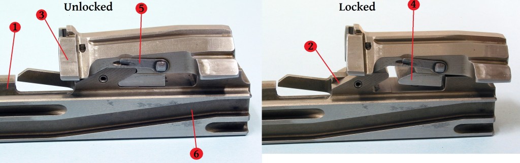 MG39 Rh bolt and bolt carrier in locked and unlocked positions