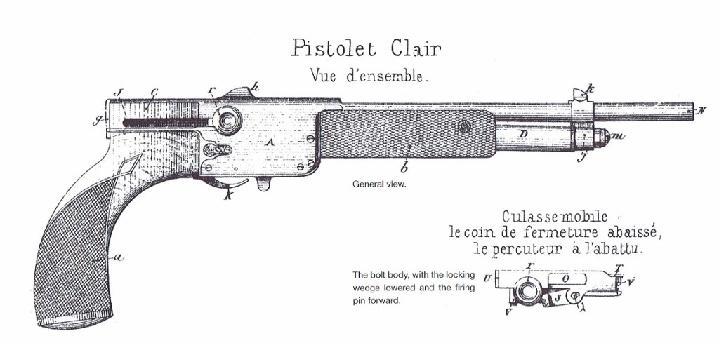 Clair pistol patent drawing