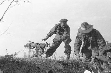 Australian Vickers gun in Korea, October 1950