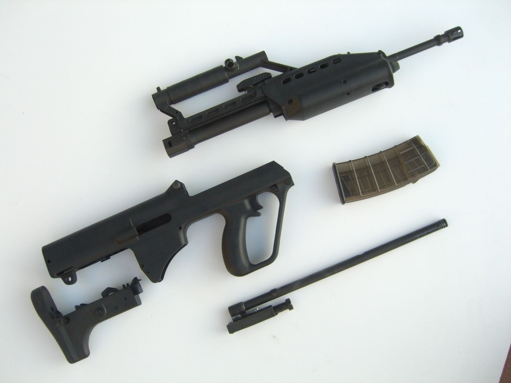 SAR-21 rifle field stripped