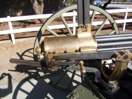 Colt 1890 Gatling with vertical magazine