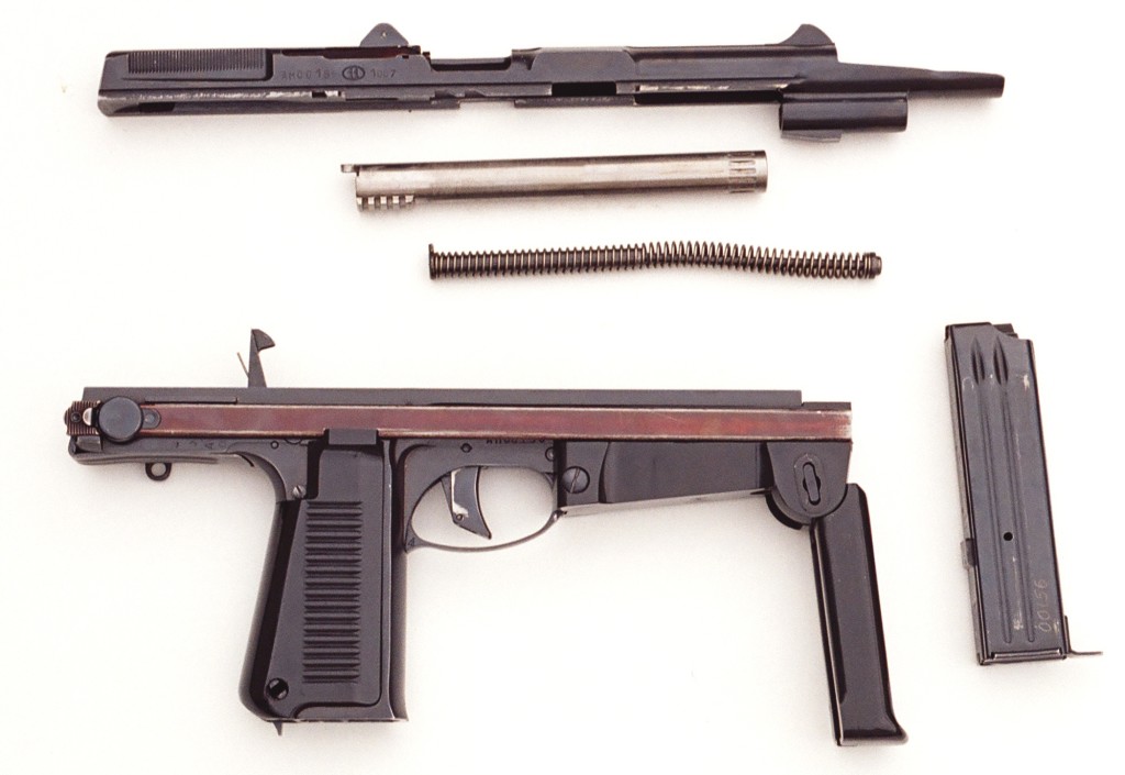 PM-63 machine pistol disassembled