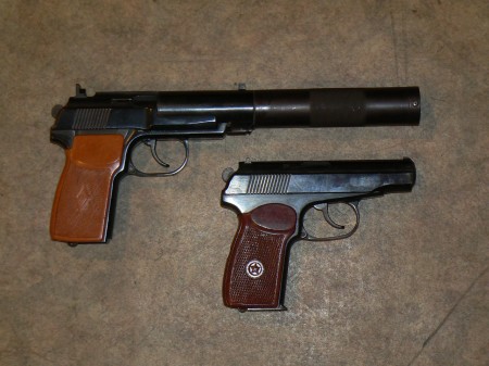 PB pistol compared to standard Makarov PM pistol